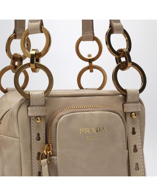 Bauletto mini dangle cipria di Prada in Natural