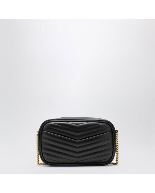 Saint Laurent Black Lou Mini Quilted Calfskin Leather Bag
