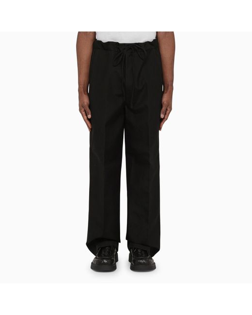 Maison Margiela Black Trousers With Laces At The Waist for men