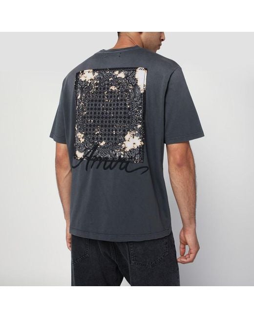 Amiri Verwaschenes Schwarzes T-Shirt Aus Baumwolle in Blue für Herren