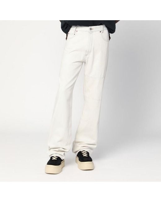 MM6 by Maison Martin Margiela White Jeans With Patches for men