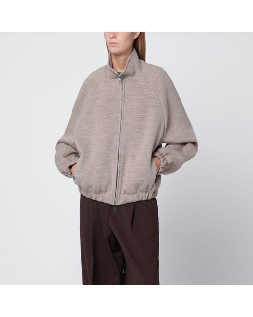 Max Mara Brown Zip-Up Sweatshirt