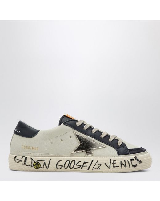 Golden Goose Deluxe Brand Metallic May Sneakers With Platinum Star