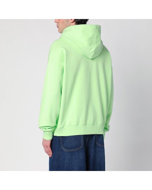 Off-White c/o Virgil Abloh Green Cotton Logo Sweatshirt With Drawstring Hood for men