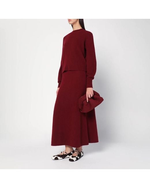 THEMOIRÈ Red Tia Clutch Plum Suede Effect