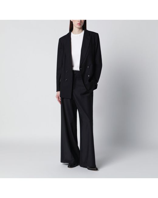 VI TO VI Black Double-Breasted Silk Jacket