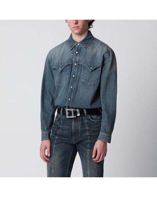 Versace Blue Vintage Denim Shirt for men