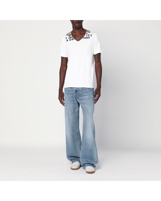 MM6 by Maison Martin Margiela Blue Aids Cotton T-Shirt for men