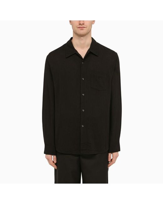 Camicia nera in cotone di Séfr in Black da Uomo