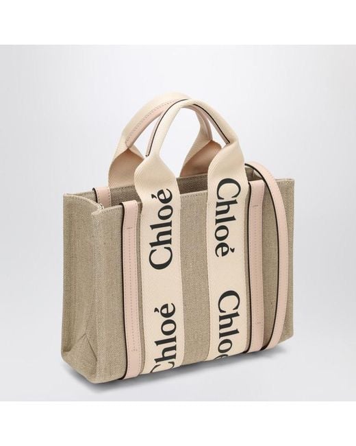 Sac Petit Woody En Toile Chloé en coloris Natural