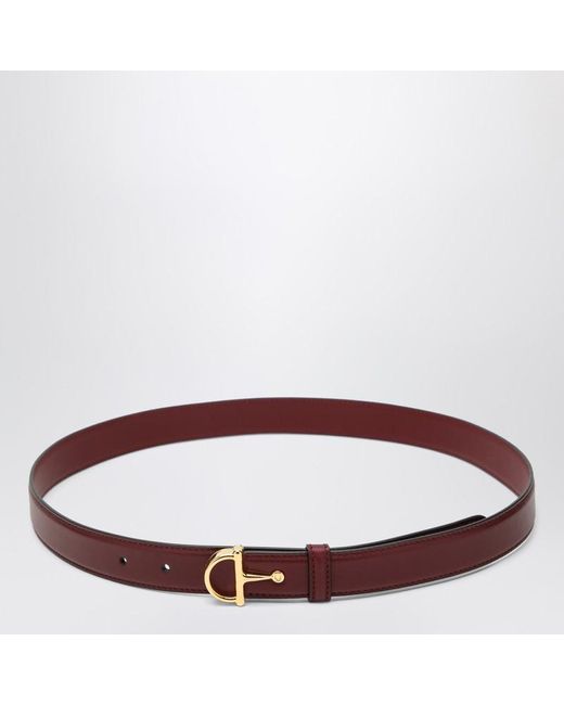 Gucci Brown Rosso Ancora Thin Belt With Half Buckle