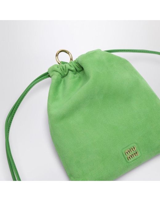 Miu Miu Green Apple Suede Pouch