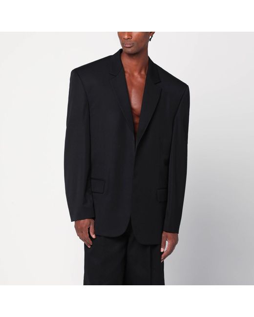Balenciaga Black Single-breasted Jacket In Wool for men