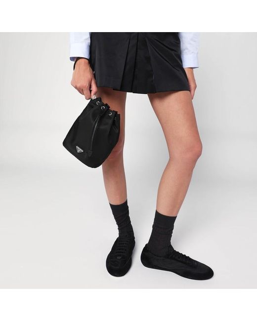 Prada Black Schwarze Bucket Bag Aus Re-Nylon