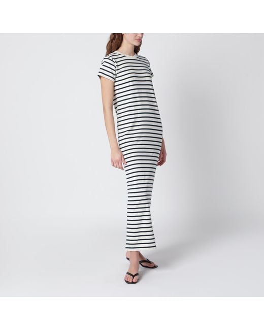 Anine Bing Blue Wynne Striped Maxi Cotton Dress