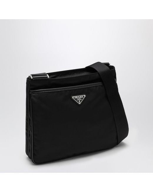 Prada Black Re-Nylon Messenger Handbag for men