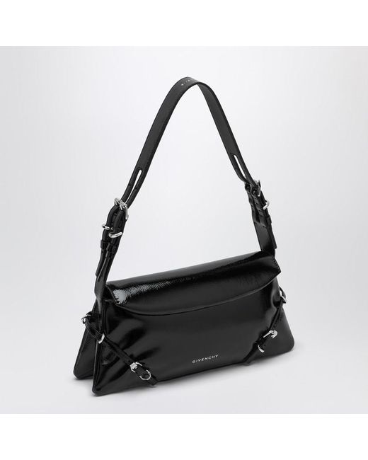 Borsa p'tit voyou piccola in pelle verniciata nera di Givenchy in Black