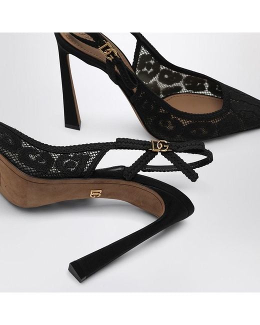 Pumps Slingback Dg Con Pizzo di Dolce & Gabbana in Black