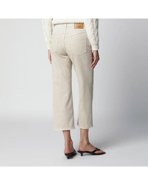 Isabel Marant Natural Écru Corduroy Capri Trousers
