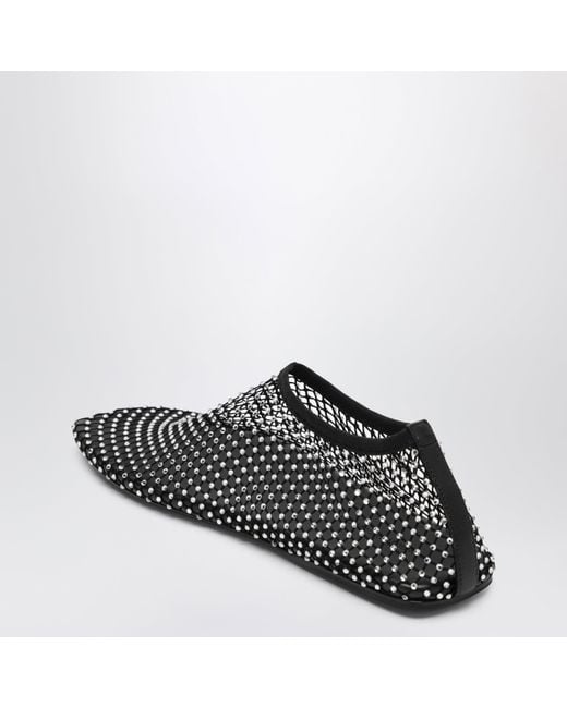Christopher Esber Black Minette Slip-On Mesh Ballet Flats With Crystals
