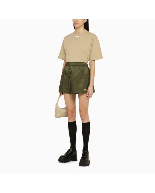 Prada Natural Rope-coloured T-shirt In Cotton Jersey