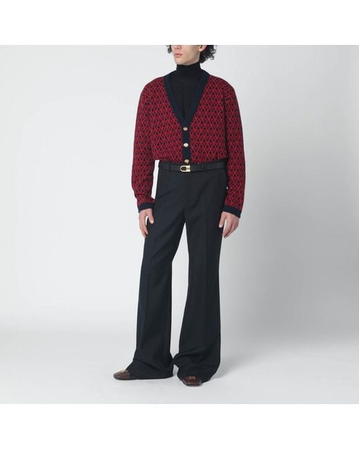Valentino Black Wool-Blend Trousers for men