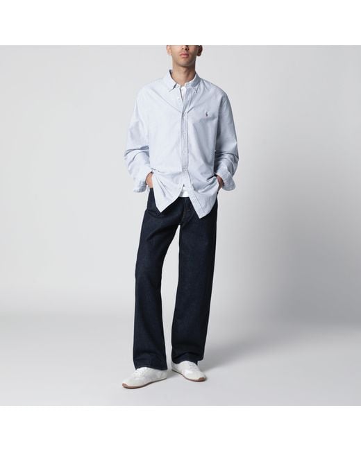 Polo Ralph Lauren Blue Light/ Striped Oxford Custom-Fit Shirt for men
