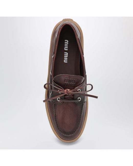 Miu Miu Brown Coffee-Coloured Deck Boat Shoes