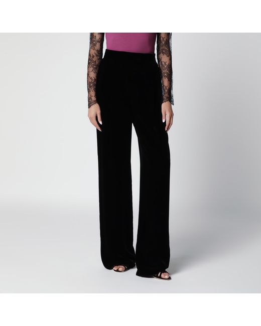 Valentino Black Viscose-Blend Trousers
