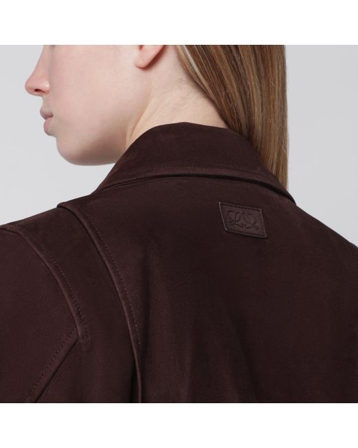 Loewe Brown Dark Suede Bomber Jacket
