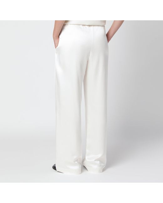 Rohe White Cream Silk Wide-Leg Trousers