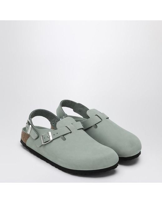 Birkenstock Green Sage Coloured Suede Tokyo Slipper