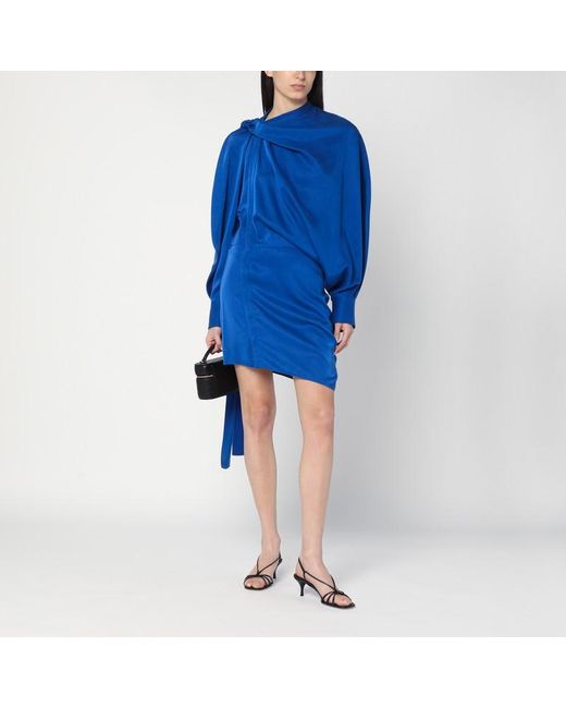 Ferragamo Blue Asymmetrisches Minikleid