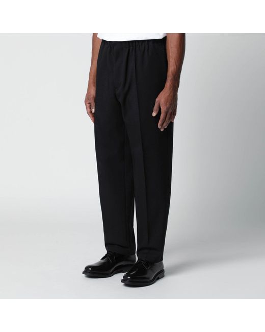 Jil Sander Black Technical Serge Trousers for men