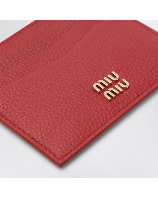 Miu Miu Red Leather Card Holder