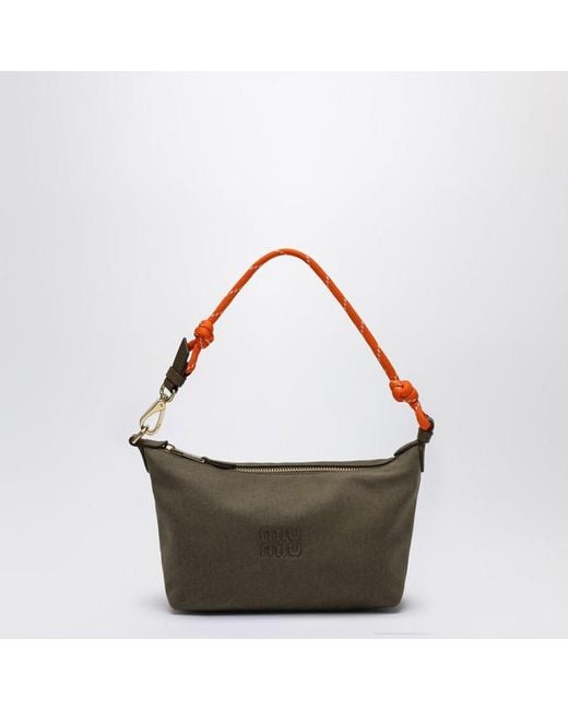 Miu Miu Tundra/orange Pouch In Gabardine in Green | Lyst Australia