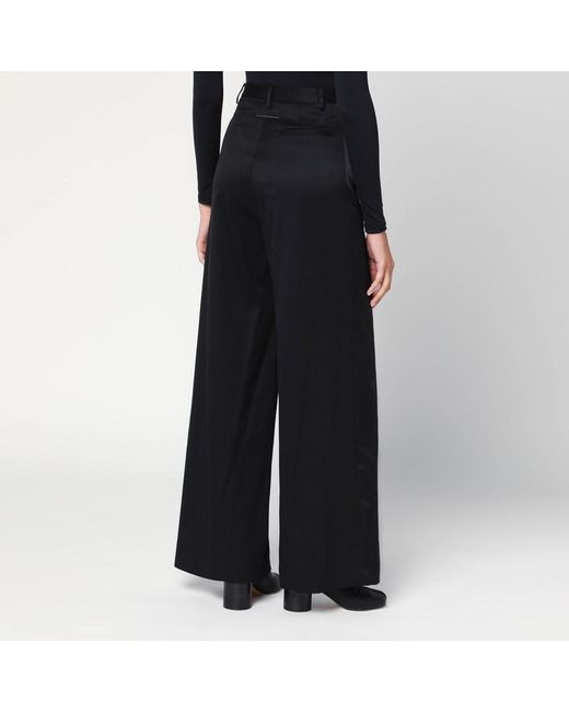 MM6 by Maison Martin Margiela Black Satin Palazzo Pants