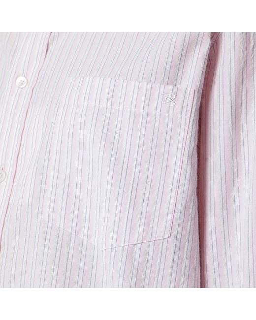 DUNST White Striped Cotton-Blend Shirt