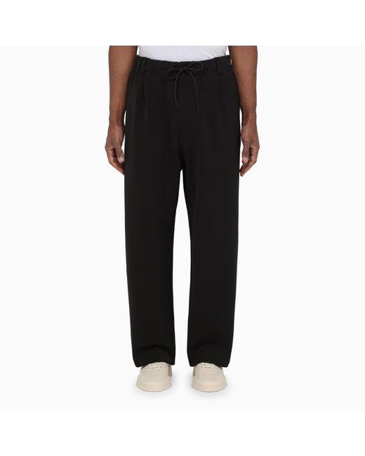Y-3 Black And White Track Trousers With Logo for men
