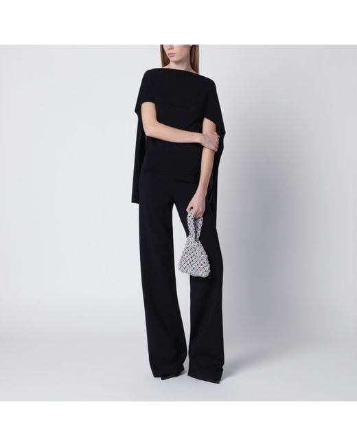 Alberta Ferretti Black Top With Chiffon Sleeves