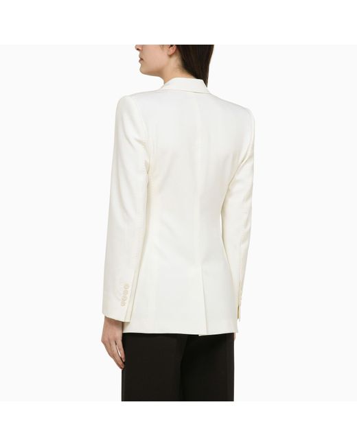 Dolce & Gabbana White Single-breasted Jacket In Wool