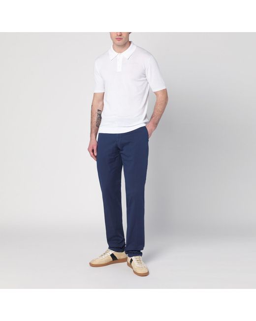 Santaniello Blue Trousers In Cotton for men