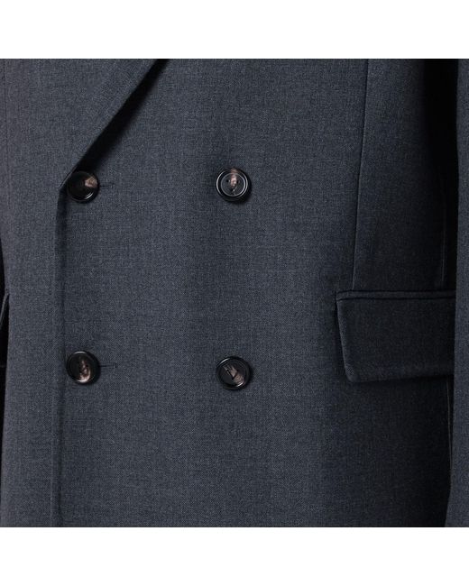 Bottega Veneta Black Double-breasted Wool Coat for men
