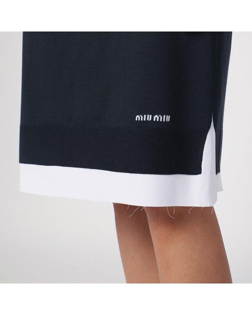Miu Miu Blue Skirt With Double Layer