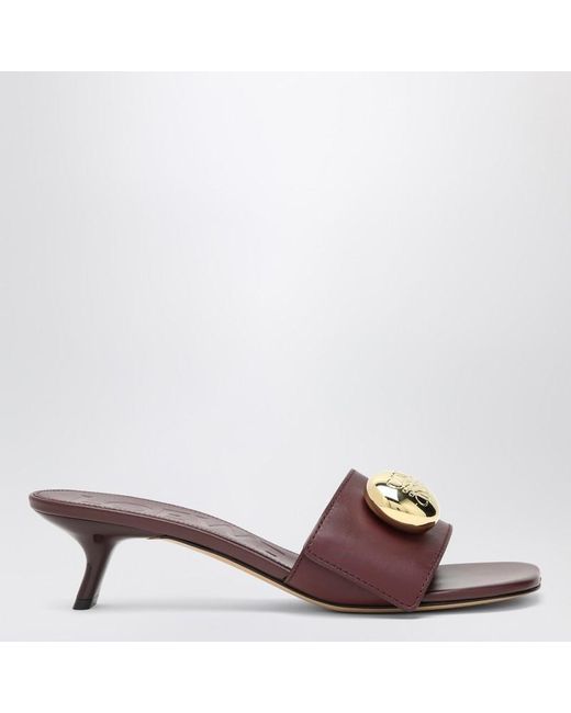 Slide pebble in pelle di vitello di Loewe in Brown