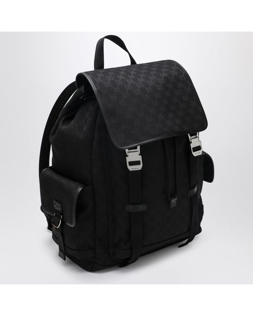 Gucci Black Large Gg Fabric Backpack for men
