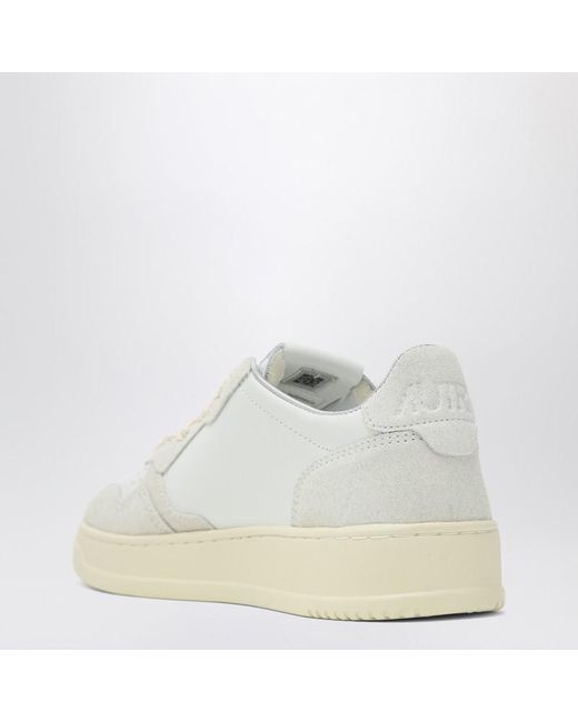 Autry White Medalist Trainer Aus Weißem Leder Und Wildleder