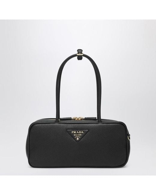 Bauletto misura media in pelle di Prada in Black
