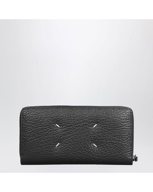 Maison Margiela Black Four Stitches Zip-Around Wallet for men