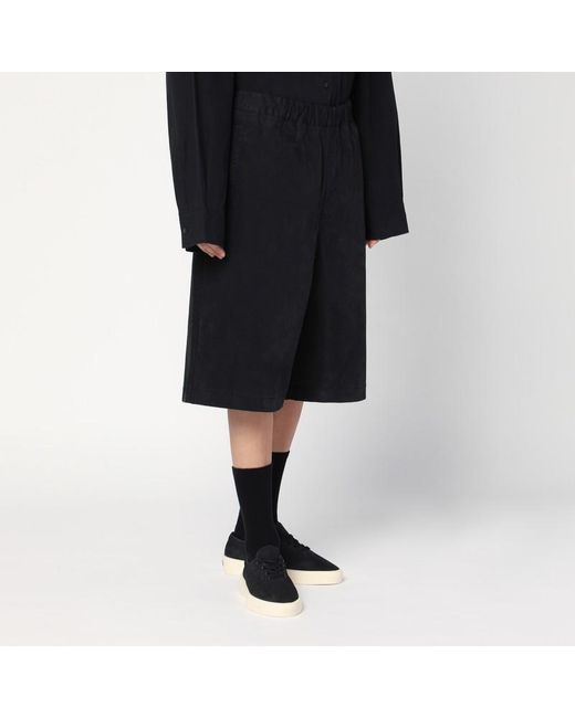 Entire studios Black Wide Bermuda Shorts In Cotton for men
